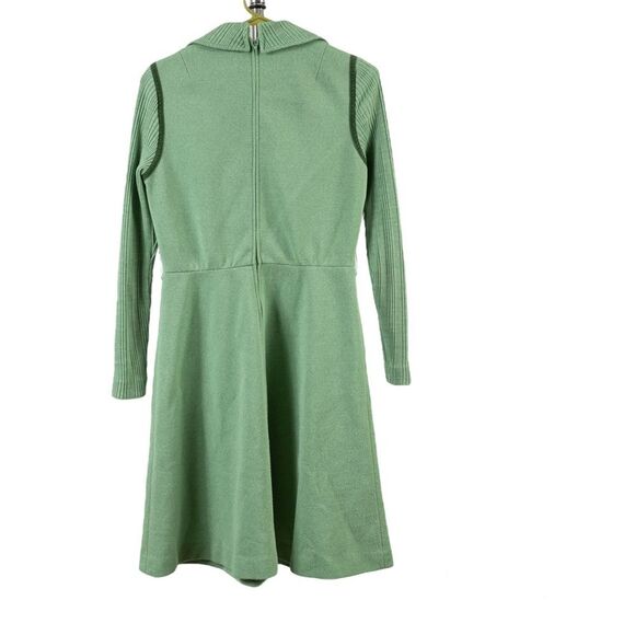 Vintage 70s green knit dress size S/M - Picture 2 of 12